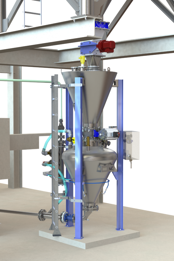 Transport pneumatique de sable en phase dense.